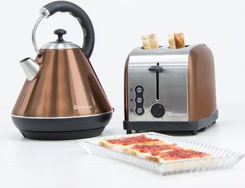 SQ Professional Gems 1.8L Stainless Steel Electric Kettle and 2 Slice Toaster Set SQ Professional Colour: Axinite/Copper 84cm H X 48cm W X 57cm D