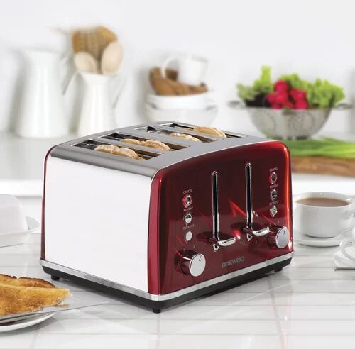 Daewoo Kensington 4 Slice Toaster Daewoo Colour: Red