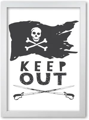 East Urban Home Pirate Keep Out by Pixy Paper - Picture Frame Typography on Paper East Urban Home Frame Options: White Grain, Size: 59.4cm H x 42cm W  - Size: 84.1cm H x 59.4cm W