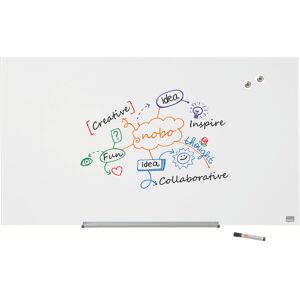 Nobo Wall Mounted Magnetic Glass Board White 55.9cm H x 99.3cm L Nobo Wall Mounted Magnetic Glass Board White 55.9cm H x 99.3cm L