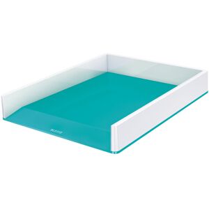Leitz Wow Dual Colour Letter Tray White/Ice Blue 4.9cm H X 26.7cm W X 33.6cm D Leitz Wow Dual Colour Letter Tray White/Ice Blue 4.9cm H X 26.7cm W X 33.6cm D