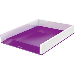 Leitz Wow Dual Colour Letter Tray White/Purple 4.9cm H X 26.7cm W X 33.6cm D Leitz Wow Dual Colour Letter Tray White/Purple 4.9cm H X 26.7cm W X 33.6cm D
