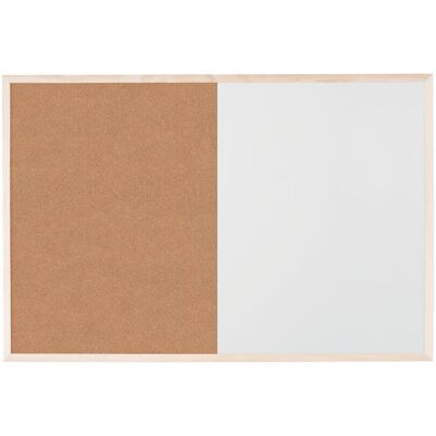 Bi-Office budget non-magnetic combination board with wooden frame 60cm H x 40cm W x 2cm D Bi-Office budget non-magnetic combination board with wooden frame 60cm H x 40cm W x 2cm D