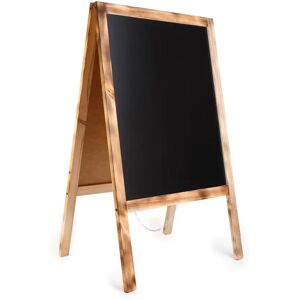 Ebern Designs Glema Free-Standing Chalkboard 100cm H x 60cm W black/brown 100.0 H x 61.0 W x 10.0 D cm