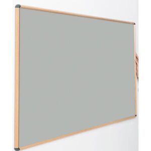 Symple Stuff Shield Design Wood Effect Wall Mounted Bulletin Board gray 120.0 H x 240.0 W x 2.5 D cm