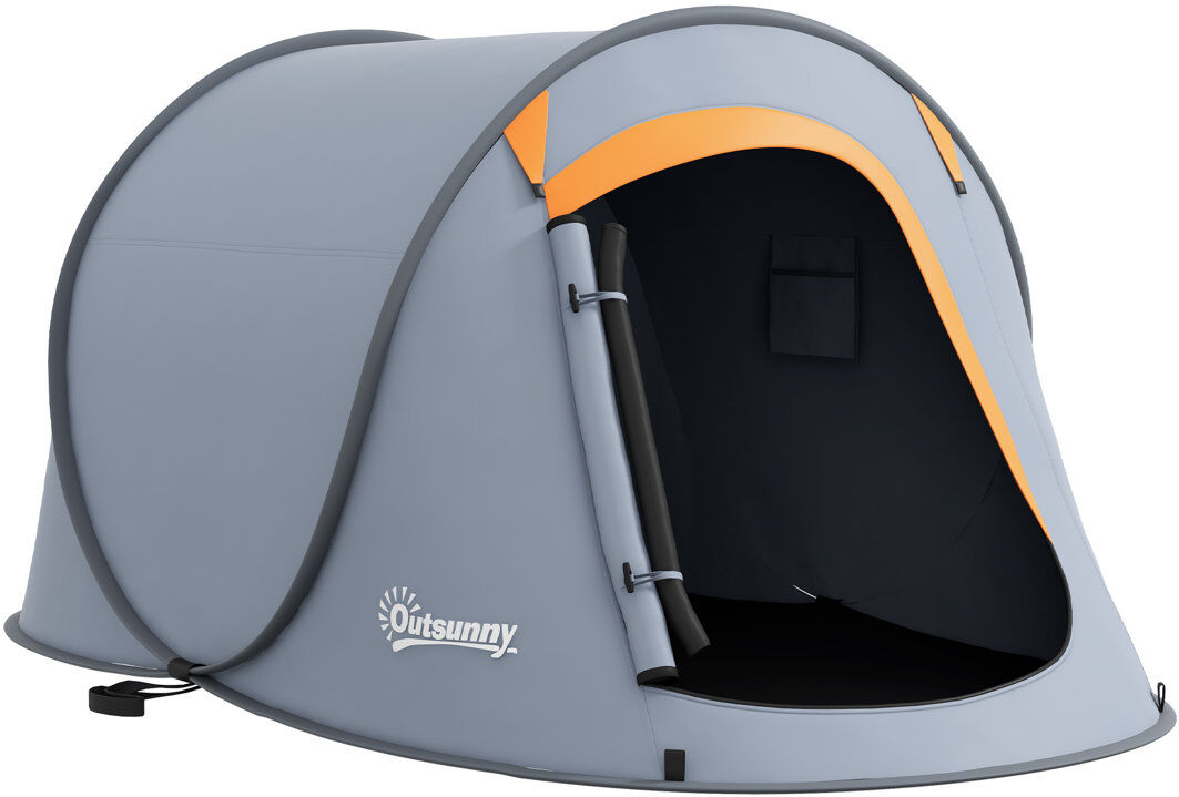 Outsunny 2 Person Tent with Footprint, Rain Fly and Carry Bag Grey 3 Person