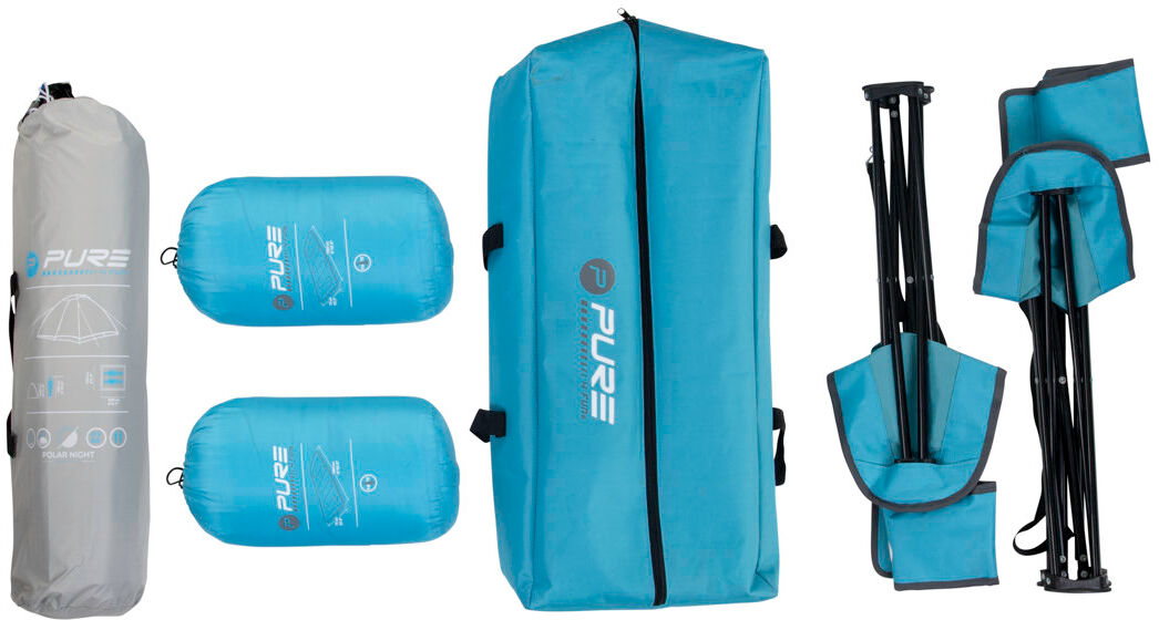 Dakota Fields Anirduh Pure2Improve - 2 Person Tent with Chairs and Sleeping Bags Blue;Black;Grey 2 Person