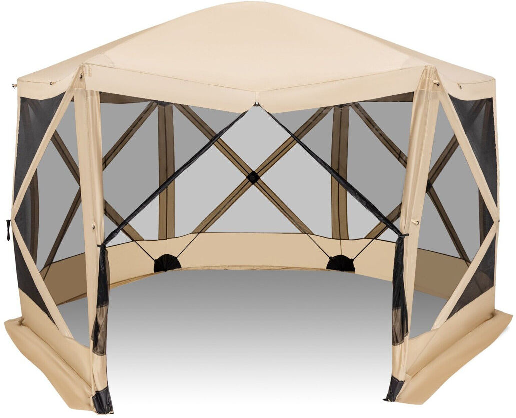 Dakota Fields Calep 346Cm Pop-Up Screen House Tent 6-Sided Camping Gazebo Instant Setup Hub Tent With Portable Carrying Bag Green 8 Person