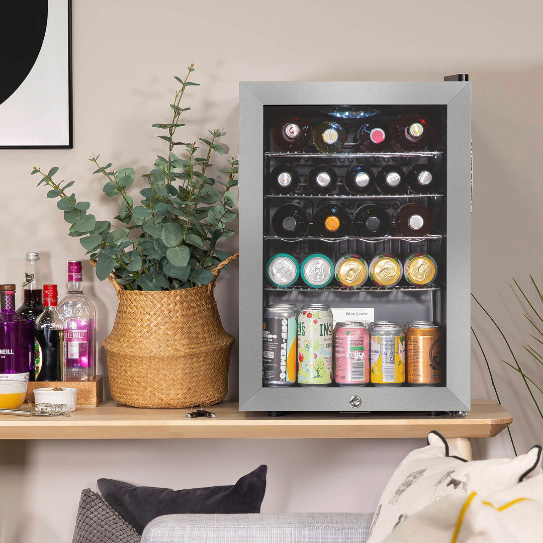 Belfry Kitchen 62 Cubic Metre Beverage Refrigerator Stainless Steel 64cm H X 43cm W X 48cm D