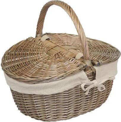 Brambly Cottage Oval Wicker Picnic Basket with Lining Brambly Cottage  - Size: 83cm H X 152cm -182cm W X 82cm D Brambly Cottage Oval Wicker Picnic Basket with Lining Brambly Cottage  - Size: 83cm H X 152cm -182cm W X 82cm D