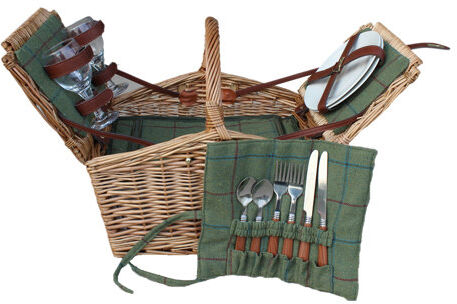 Brambly Cottage 2 Person Butterfly Lidded Fitted Wicker Picnic Basket Brambly Cottage  - Size: 40cm H x 46cm W x 37cm D Brambly Cottage 2 Person Butterfly Lidded Fitted Wicker Picnic Basket Brambly Cottage  - Size: 40cm H x 46cm W x 37cm D