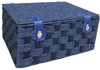 Brambly Cottage Paper Rope Picnic Basket Brambly Cottage Size: 21cm H x 45cm W x 34cm D, Colour: Blue  - Size: Rectangle 80 x 150cm Brambly Cottage Paper Rope Picnic Basket Brambly Cottage Size: 21cm H x 45cm W x 34cm D, Colour: Blue  - Size: Rectangle 80 x 150cm