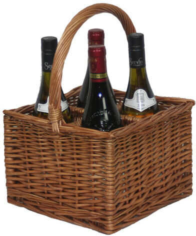 Brambly Cottage Double Steamed 4 Bottle Drink Wine Basket Brambly Cottage  - Size: 45.72cm H x 30.48cm W Brambly Cottage Double Steamed 4 Bottle Drink Wine Basket Brambly Cottage  - Size: 45.72cm H x 30.48cm W