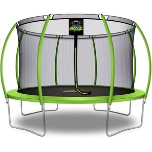 Moxie 12 FT Pumpkin-Shaped Outdoor Trampoline with Enclosure Set and with Safety Net, Mat, Pat green 8.53 H x 111.6 W x 111.6 D cm