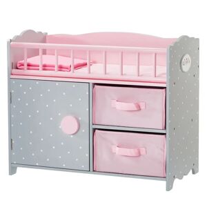 Teamson Kids Olivia Polka Dots Princess Baby Doll Crib with Cabinet and Cubby brown 46.4 H x 26.4 W x 54.0 D cm