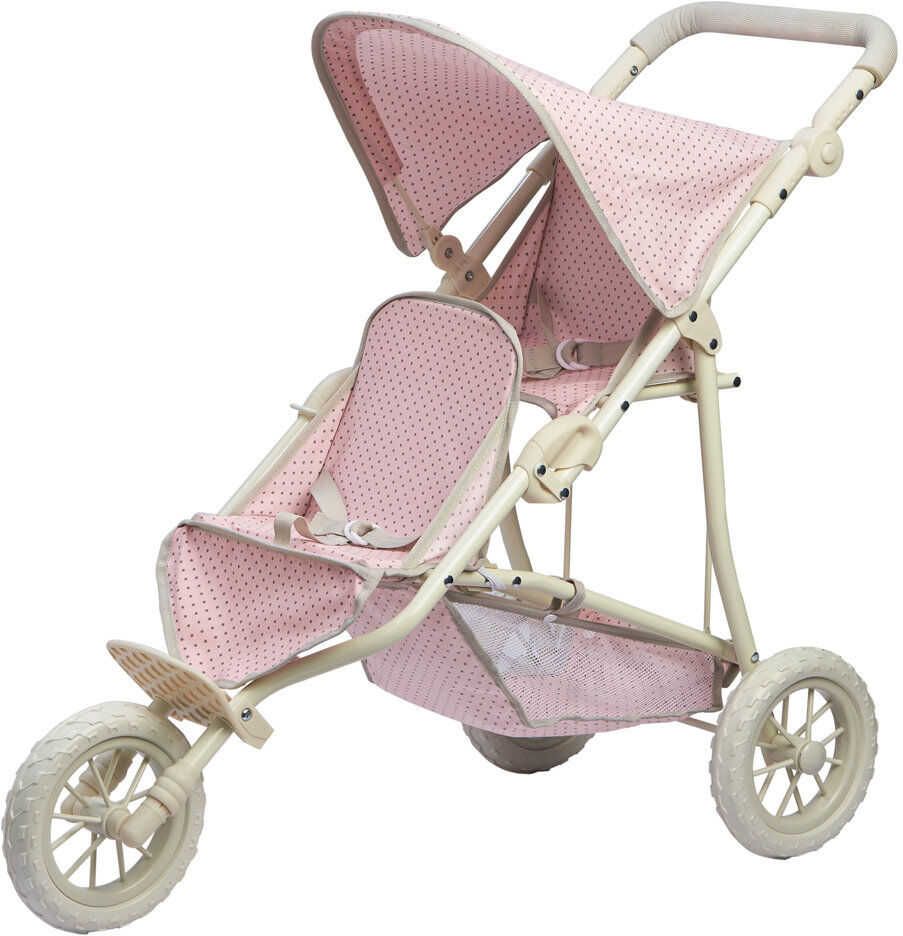 Teamson Kids Olivia Little World Polka Dot Princess Baby Doll Twin Jogging Stroller, Pink 75cm H X 42cm W X 87cm D