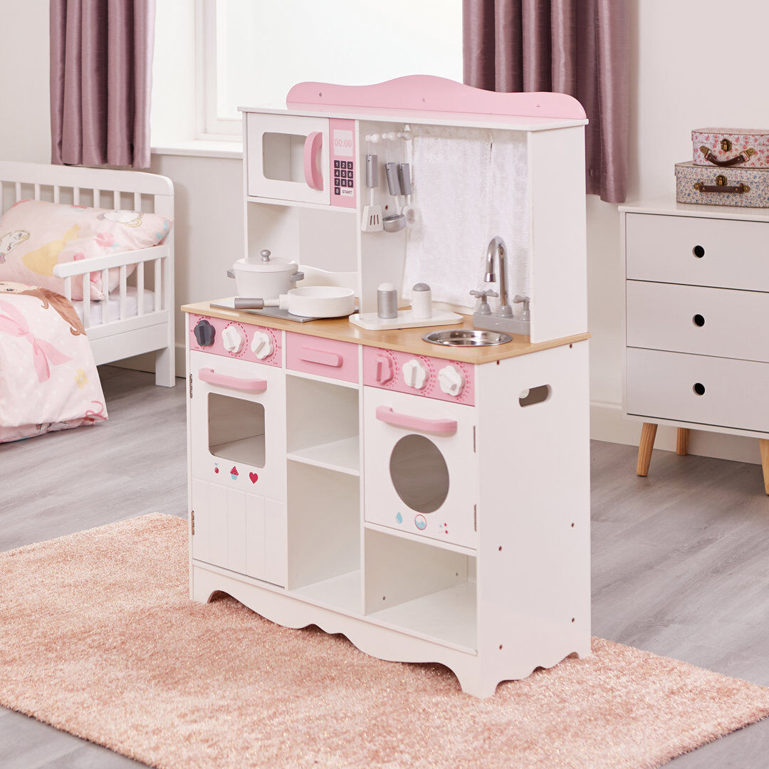 Liberty House Toys Play Kitchen Set White;Pink 97cm H X 70cm W X 35cm D