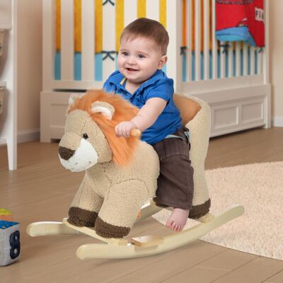 Harriet Bee Pacific Baby Rocking Horse with Sound Seat Belt for 18-36 Months Brown Brown 50cm H X 35cm W X 68cm L Harriet Bee Pacific Baby Rocking Horse with Sound Seat Belt for 18-36 Months Brown Brown 50cm H X 35cm W X 68cm L