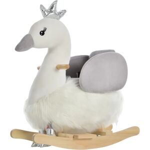 Harriet Bee Clementina Swan Rocker gray/white 59.0 H x 33.0 W cm