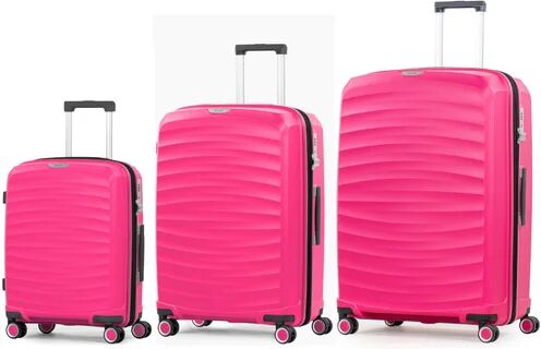 Rock Sunwave 3 Piece Expandable Hard Shell Suitcase Set Rock Finish: Pink Standard