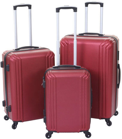 Symple Stuff 3 Piece Suitcase Set Symple Stuff Colour: Red Symple Stuff 3 Piece Suitcase Set Symple Stuff Colour: Red