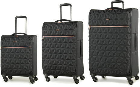 Rock Jewel 3 Piece Soft Sided Suitcase Travel Set Rock Finish: Black Standard Rock Jewel 3 Piece Soft Sided Suitcase Travel Set Rock Finish: Black Standard