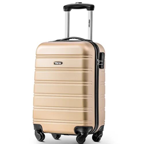 Direct Wicker Super Lightweight ABS Hard Shell Travel Spinner 4 Wheels Suitcase Direct Wicker Colour: Gold 66.04cm H x 66.04cm W x 3.81cm D