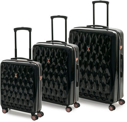 Rock Diamond 3 Piece Hard Shell Luggage Set Rock Finish: Black Rock Diamond 3 Piece Hard Shell Luggage Set Rock Finish: Black