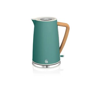 Swan 1.7L Stainless Steel Electric Kettle gray/green 25.5 H x 16.0 W x 22.0 D cm