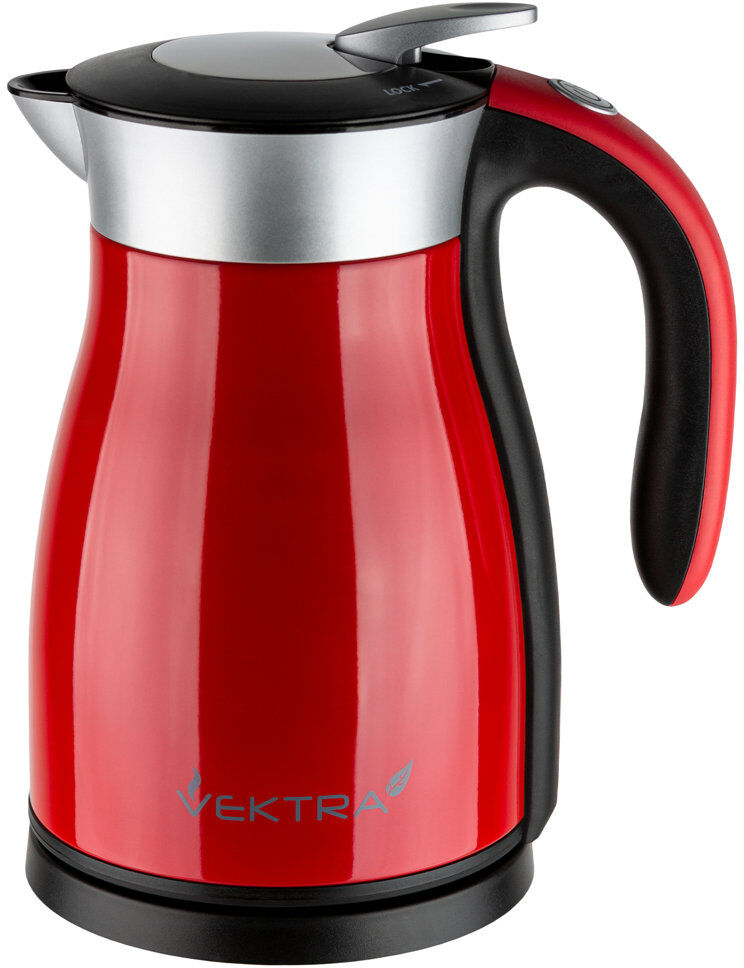 Grunwerg Vacuum Insulated Electric Kettles Vacuum Insulated Eco Friendly Easy Pour Kettle 1.5, 1.2, 1.7 Litre Red 1.59 Quarts