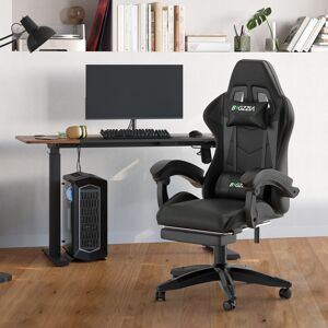 zoow Reclining Game Chair With Footrest Black 120cm H X 50cm W X 50cm D zoow Reclining Game Chair With Footrest Black 120cm H X 50cm W X 50cm D