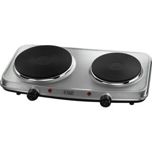 Russell Hobbs Stainless Steel Double Electric Hot Plate gray 7.8 H x 46.8 W x 28.0 D cm
