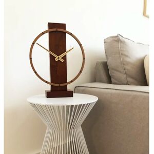 NeXtime Carl Small Table Clock brown 27.0 H x 34.0 W x 6.7 D cm