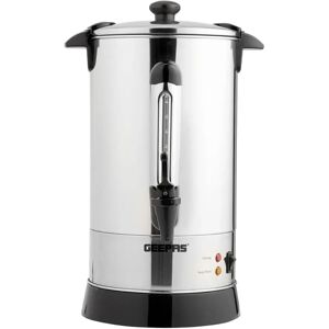 Geepas 10L Electric Catering Urn, 1650W Instant Hot Water Boiler Dispenser - Tea Urn Kettle, Stainless Steel – 2 Year Warranty gray 45.5 H x 35.5 W x 34.5 D cm