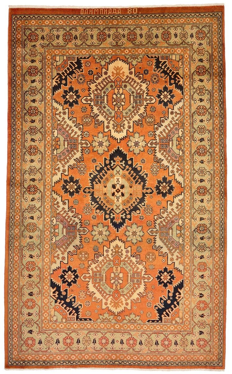 Nain Trading Russia Antique Rug 248x148 Brown/Orange (Russia, Hand-Knotted, Wool)
