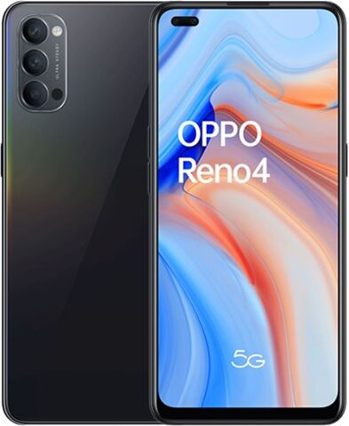 Refurbished: Oppo Reno4 5G 128GB Space Black, Unlocked A