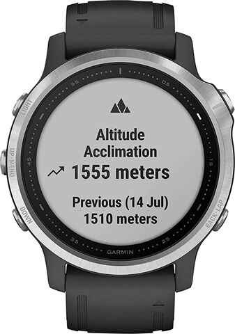 Refurbished: Garmin Fenix 6S GPS Multisport Smartwatch - Silver/Black, B