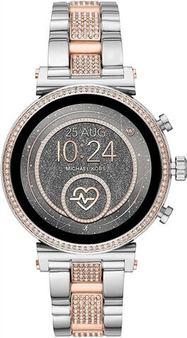 Refurbished: Michael Kors MKT5064 Sofie Heart Rate Smartwatch-Silver & Rose Gold, A Refurbished: Michael Kors MKT5064 Sofie Heart Rate Smartwatch-Silver & Rose Gold, A