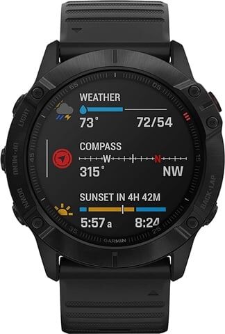 Refurbished: Garmin Fenix 6X Pro 51mm Smartwatch - Black, C Refurbished: Garmin Fenix 6X Pro 51mm Smartwatch - Black, C