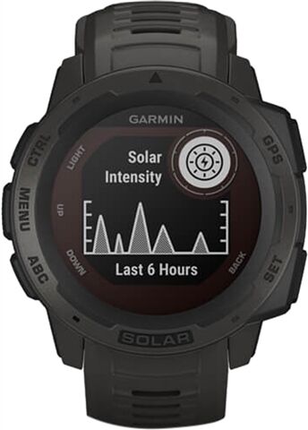 Refurbished: Garmin Instinct Solar GPS Smartwatch - Graphite, B