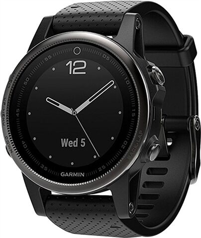Refurbished: Garmin Fenix 5S Sapphire 42mm Smartwatch - Black, B