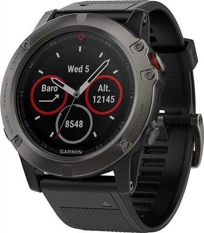 Refurbished: Garmin Fenix 5X Sapphire 51MM Smartwatch - Slate Grey/Black, B