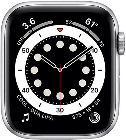 Refurbished: Watch Series 6 (GPS) NO STRAP, Silver Aluminium, 44mm, A Refurbished: Watch Series 6 (GPS) NO STRAP, Silver Aluminium, 44mm, A