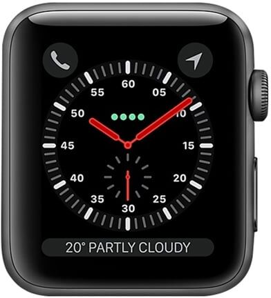 Refurbished: Watch Series 3 (Cellular) NO STRAP, Space Grey Aluminium , 38mm, B Refurbished: Watch Series 3 (Cellular) NO STRAP, Space Grey Aluminium , 38mm, B