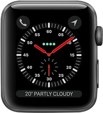 Refurbished: Watch Series 3 (GPS) NO STRAP, Space Grey Aluminium, 42mm, C Refurbished: Watch Series 3 (GPS) NO STRAP, Space Grey Aluminium, 42mm, C