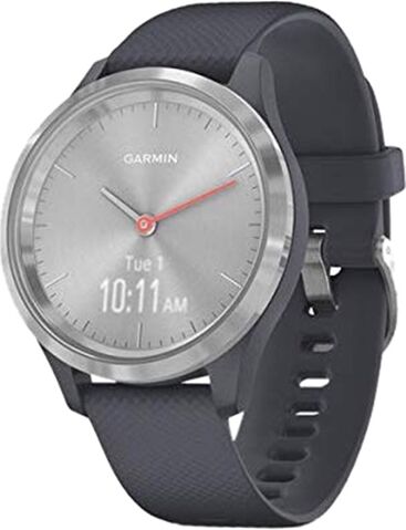 Refurbished: Garmin Vivomove 3S Hybrid Smartwatch Grey Silicone - Silver, A Refurbished: Garmin Vivomove 3S Hybrid Smartwatch Grey Silicone - Silver, A