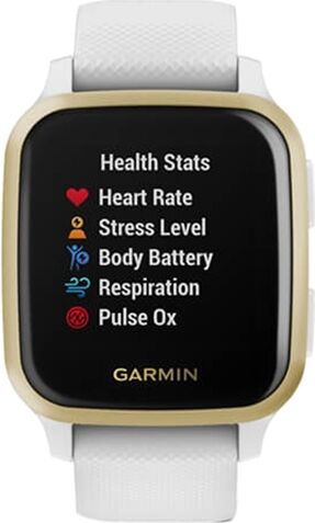 Refurbished: Garmin Venu SQ GPS Smartwatch - White & Light Gold, A Refurbished: Garmin Venu SQ GPS Smartwatch - White & Light Gold, A