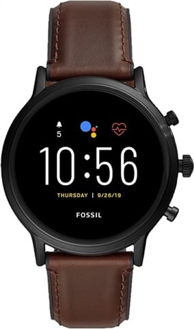 Refurbished: Fossil Gen 5 Carlyle HR FTW4026 - Black/Dark Brown, B Refurbished: Fossil Gen 5 Carlyle HR FTW4026 - Black/Dark Brown, B