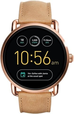 Refurbished: Fossil Gen 2 Wander FTW2102 - Rose Gold/Brown Leather, C Refurbished: Fossil Gen 2 Wander FTW2102 - Rose Gold/Brown Leather, C