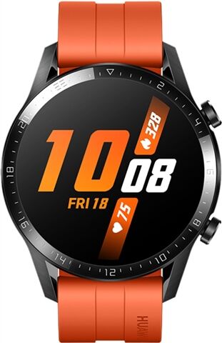 Refurbished: Huawei Watch GT 2 46MM Smart Watch - Black/Orange Strap, B Refurbished: Huawei Watch GT 2 46MM Smart Watch - Black/Orange Strap, B